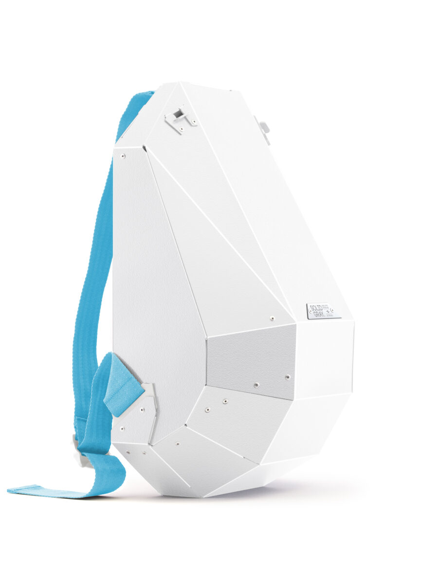 Polymer Hard Shell White Backpack