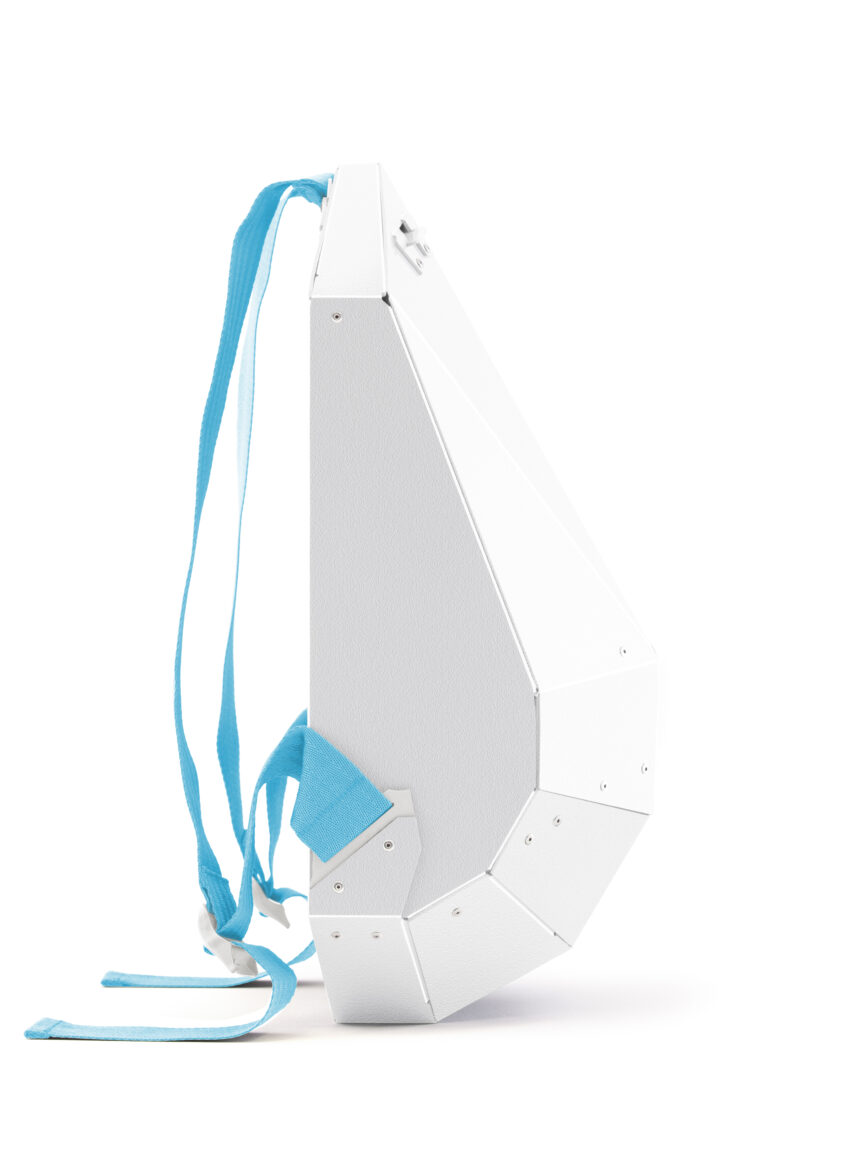 Polymer Hard Shell White Backpack