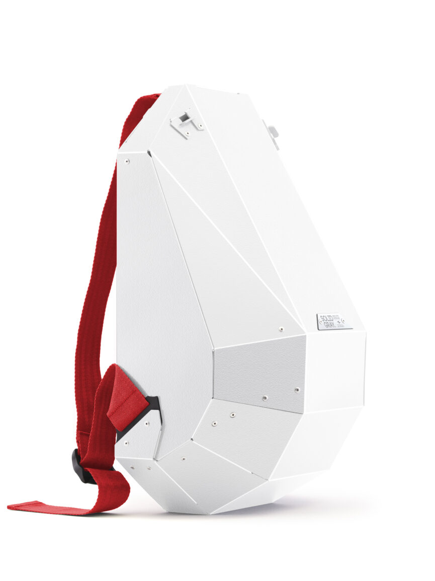 Polymer Hard Shell White Backpack