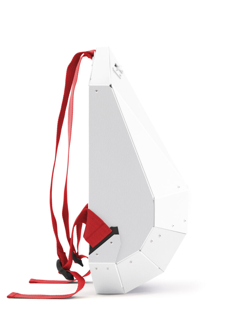 Polymer Hard Shell White Backpack
