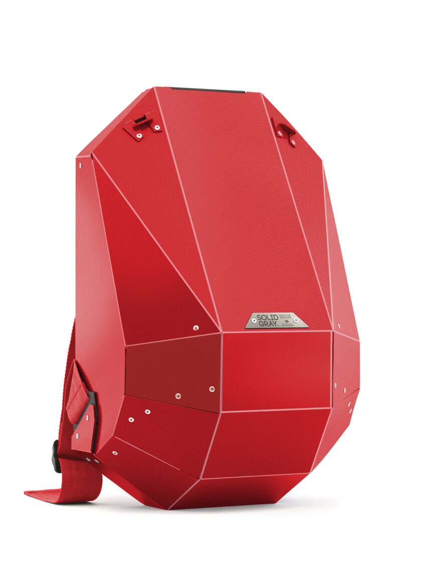 Polymer Hard Shell Red Backpack