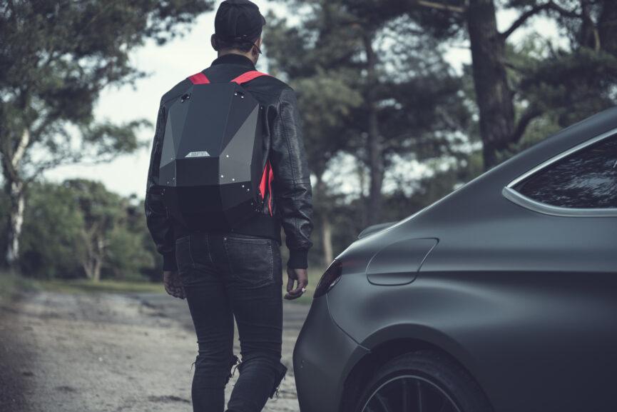 Polymer Hard Shell Black Backpack