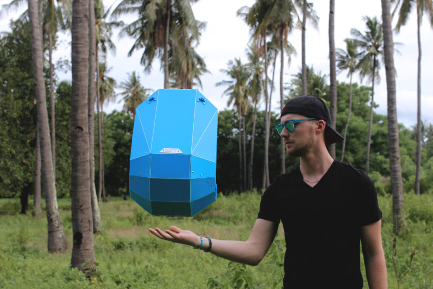 Polymer Hard Shell Blue Backpack