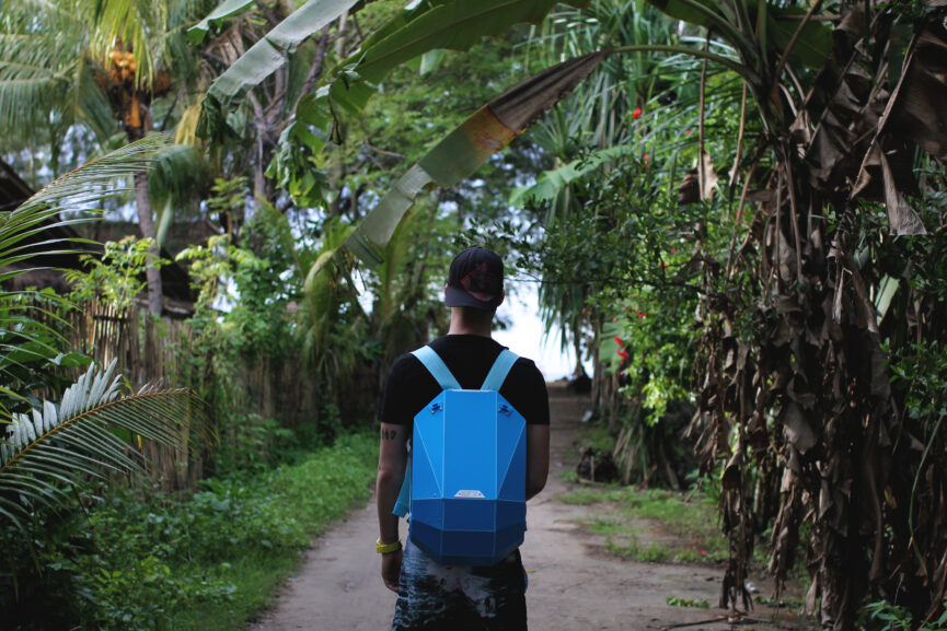 Polymer Hard Shell Blue Backpack