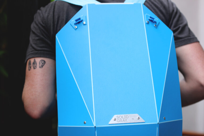 Polymer Hard Shell Blue Backpack