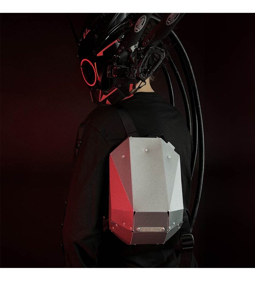 Polymer Hard Shell Mini Black Backpack