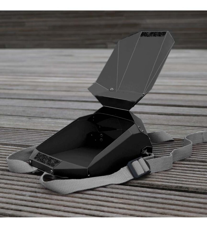 Polymer Hard Shell Mini Black Backpack